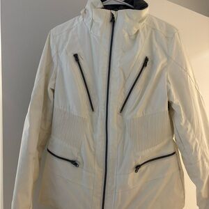 Spyder White Ski Jacket with Zipper Details